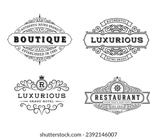 Vintage Flourishes Frame Banner Label	
