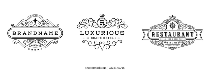 Vintage Flourishes Frame Banner Label	
