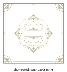 Vintage flourishes ornament frame template vector illustration. Victorian borders for greeting cards, wedding invitations, advertising or other design and place for text.