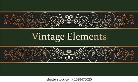 Vintage flourishes ornament frame template vector illustration. Victorian borders for greeting cards, wedding invitations, advertising or other design and place for text
