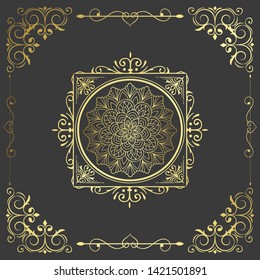 vintage flourishes ornament frame template