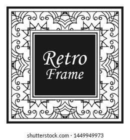 Vintage flourishes ornament swirls lines frame template vector illustration. Victorian borders for greeting cards, wedding invitations, advertising or other design and place for text.