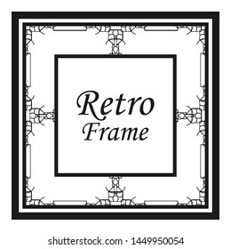 Vintage flourishes ornament swirls lines frame template vector illustration. Victorian borders for greeting cards, wedding invitations, advertising or other design and place for text.