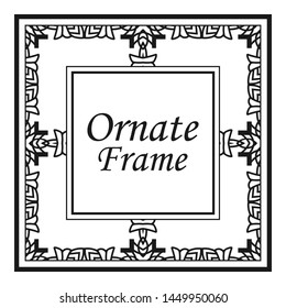 Vintage flourishes ornament swirls lines frame template vector illustration. Victorian borders for greeting cards, wedding invitations, advertising or other design and place for text.