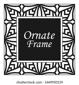 Vintage flourishes ornament swirls lines frame template vector illustration. Victorian borders for greeting cards, wedding invitations, advertising or other design and place for text.