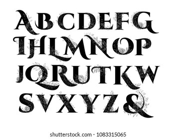 Vintage flower alphabet.