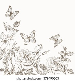 Vintage flower background. 