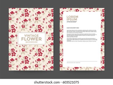 Vintage Flower background for Corporate Identity Template Poster Brochure Flyer design Layout vector template
