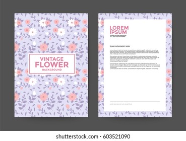 Vintage Flower background for Corporate Identity Template Poster Brochure Flyer design Layout vector template