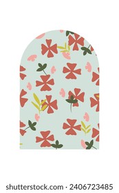 Vintage Flower Background Illustration. Flower Gallery Wall Art Poster. Vintage Flower Wall Decoration