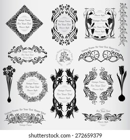 vintage flower vintage banners with frame for text and floral elements