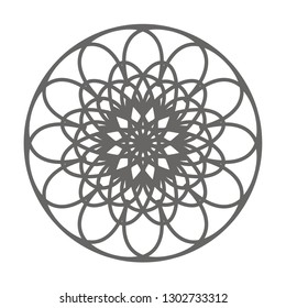 Vintage flower decorative element. Coloring book page