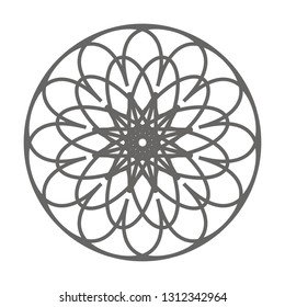 Vintage flower decorative element. Coloring book page