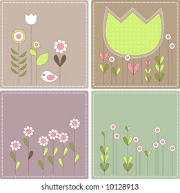 diseño de flores vintage