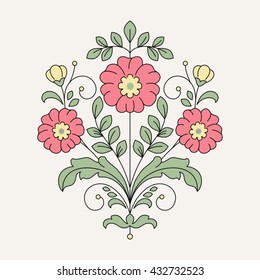 Vintage flower for design.