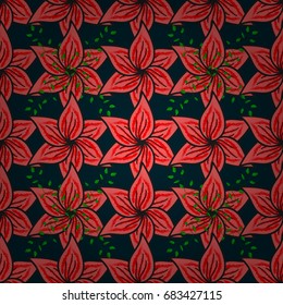 Vintage flower design elements. Curly flowers shapes on colored background. Vector illustration.