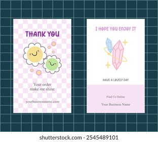 vintage flower and diamonds design of thank you card template design for your business