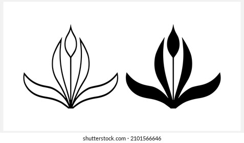 Vintage flower element isolated.  Lotus. Vector stock illustration. EPS 10