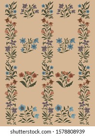 Vintage flower elements art. Vector