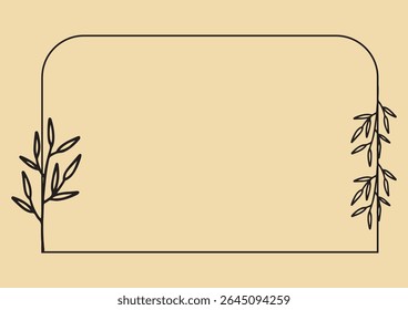 Quadro de flor vintage, quadros elegantes com flores desenhadas à mão e folhas design vetorial.