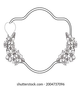 Vintage flower frame with grape