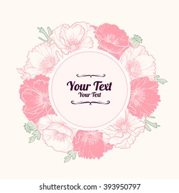 Vintage flower frame .Vector illustration
