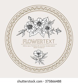 Vintage flower graphic composition. Retro floral card