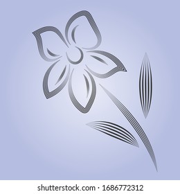 Vintage flower, great design for any purposes. Abstract illustration. Isolated illustration white background. Romantic design. Summer background. Spring blossom. Vector art