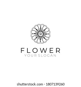 Diseño del logo de la flor de época. EPS vectorial 10.