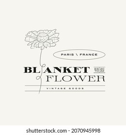 Vintage Flower logo template illustration for branding