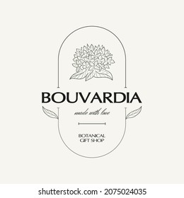 Vintage Flower logo template illustration for branding