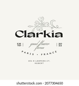 Vintage Flower logo template illustration for branding