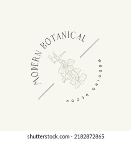 Vintage Flower logo template illustration for branding