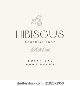 Vintage Flower logo template illustration for branding