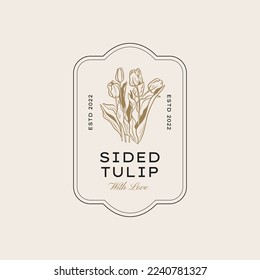 Vintage Flower logo template illustration for branding