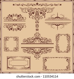 vintage flower old plant pattern frame banner