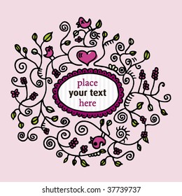 Vintage flower ornaments frame in vector