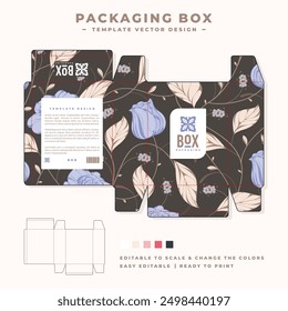 Diseño de caja de embalaje de flores vintage 83