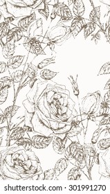 Vintage flower pattern. Beautiful background card with rose. Shabby chic