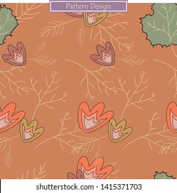 Vintage flower pattern design on renaissance color background.Use for wallpaper, template, banner, cover, fabric