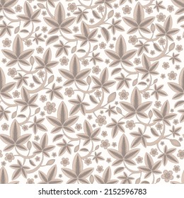 Vintage Flower pattern. Doodle flowers on dark backdrop. Retro floral ornament. Color botanical elements on blue background. Decorative foliage swirl print. Floral antique style wallpaper decor.