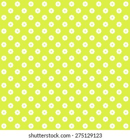 Vintage flower pattern on green background. Vector image. 