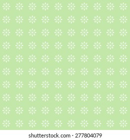 Vintage flower pattern on green background. 