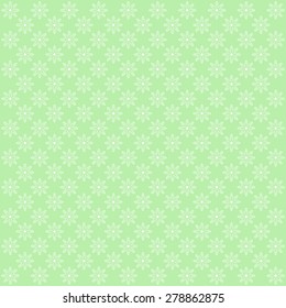 Vintage flower pattern on green background. Vector image. 