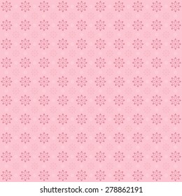 Vintage flower pattern on pink background. 