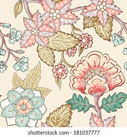 Vintage flower pattern in pastel tones