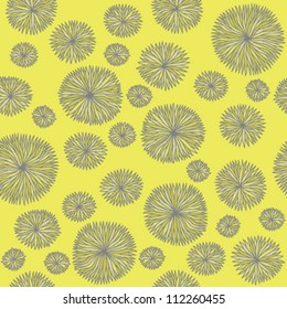 Vintage Flower Pattern : seamless repeated texture in yellow