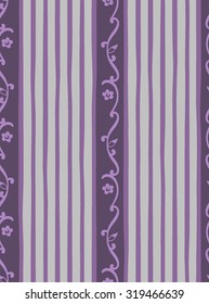 Vintage flower pattern with stripe background