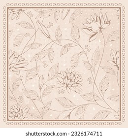 vintage flower scarf chiffon template