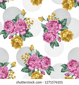 vintage flower seamless pattern